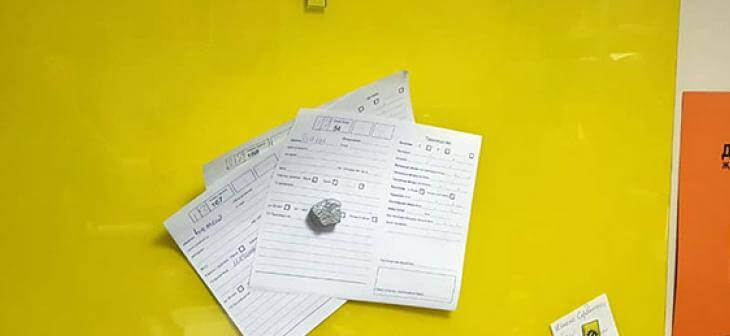 Магнитно-маркерная доска в офисе